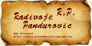 Radivoje Pandurović vizit kartica